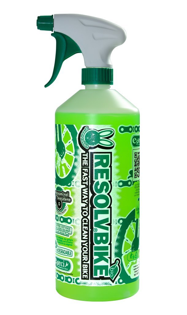 ResolvBike Cleaner Detergente Bici Professionale 1 L con Trigger, Sgrassante Catena e Telaio, Formula Acquosa Senza Solventi, Sicuro su Vernici Dischi e Componenti, E-Bike, Made in Italy