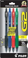 Pilot G2 Bold Gel Pens, 1mm Point, Pack of 4 Assorted Classic Colors - Smooth, Long-Lasting Writing for School, Office & Journaling