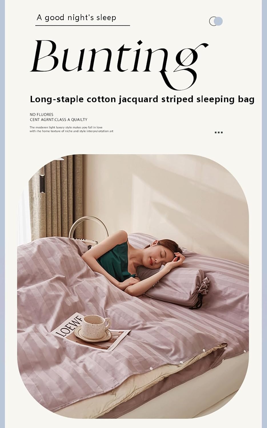 RUZGAR Sleeping Bag Liner Sleep Sack 100% Cotton Jacquard Satin Lightweight Adult Travel Sheet Camping Sheet for Hotels Single Double (Color : Gray(Grey), Size : 200x210cm-78x82)