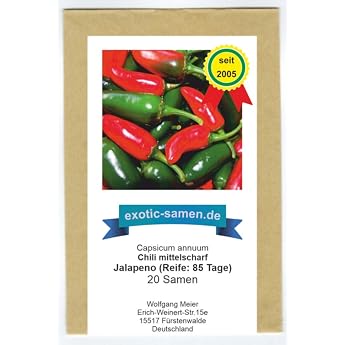 Medium Hot Chili for Grilling Stuffing Roasting - Chili Jalapeno - 20 Seeds