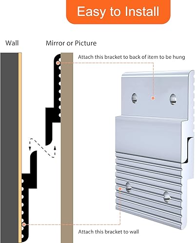 Miniatura 10 de Percha de fotos con tacos franceses de 12 pulgadas, kit de aluminio para colgar espejos con accesorios, ideal para obras de arte, pizarra blanca,