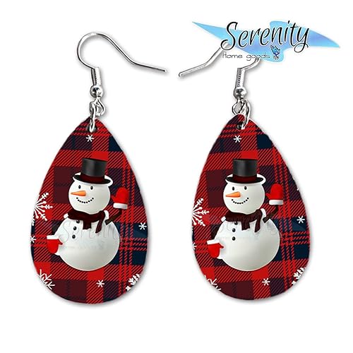Miniatura 12 de Adorable Snoman Dangle Earrings Set Lightweigh Christmas Winter Jewelry Jewelry Earings Double Sided Print