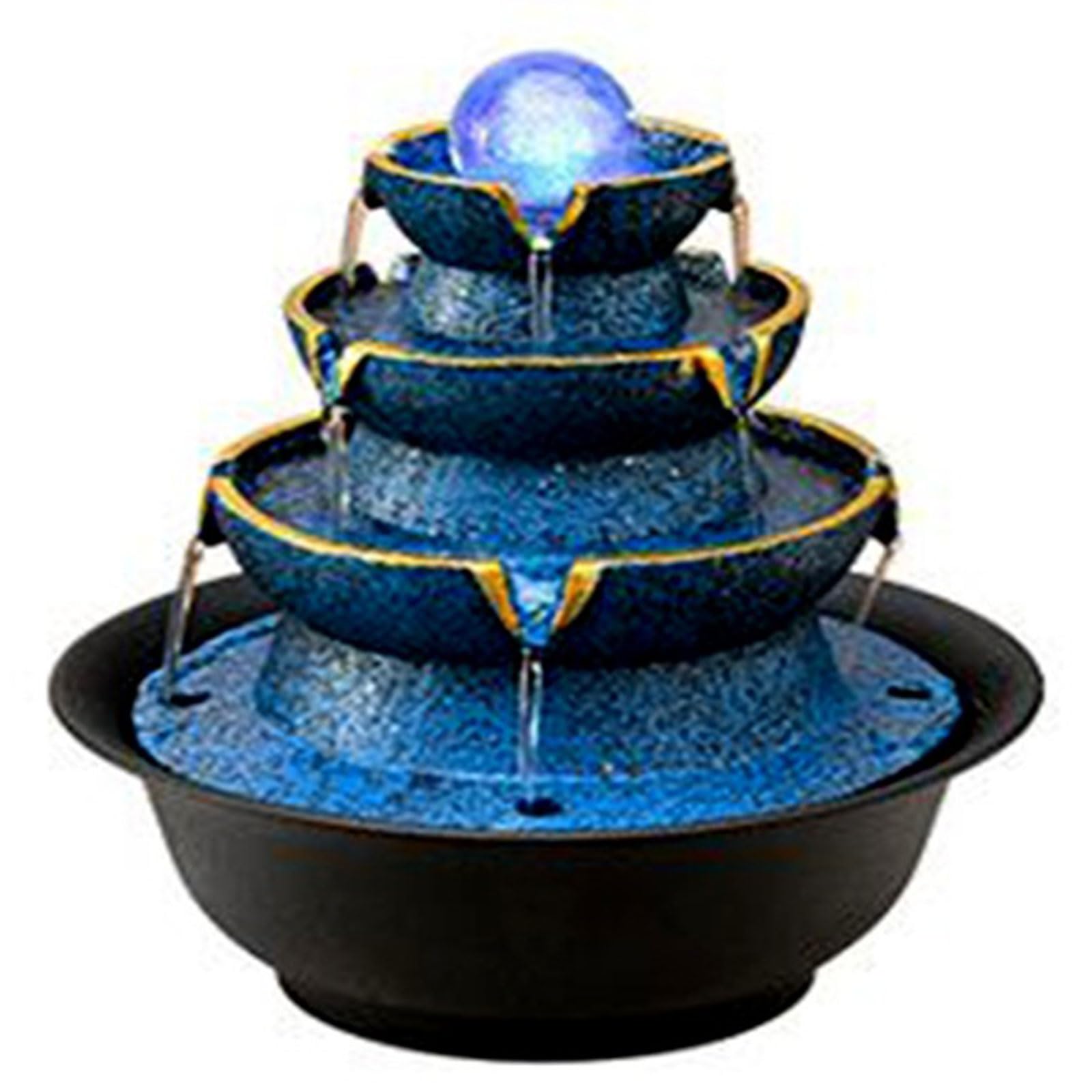 Fuente Decorativa de jardín, Fuente de Agua con Cascada, de Resina, con Efecto de Niebla, Bola de Cristal, Bomba de Agua, decoración para salón, Dormitorio, Oficina