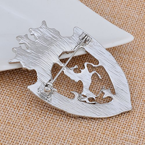 Image of Vintage Gold Tone Crown Horse Pin Brooch Retro Crystal Shield Badge Lapel Pin For Men Women