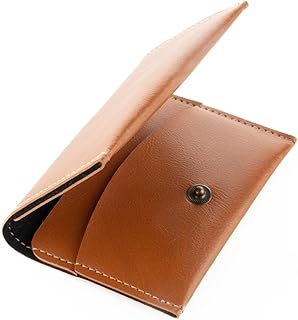 nexa leather Royal Leather Card Holder for Men & Women | Business Card Organizer with Snap Closure | Credit Debit ATM Card Wallet | Handcrafted Visiting Card Case for Office & Travel (Tan)-picture-40