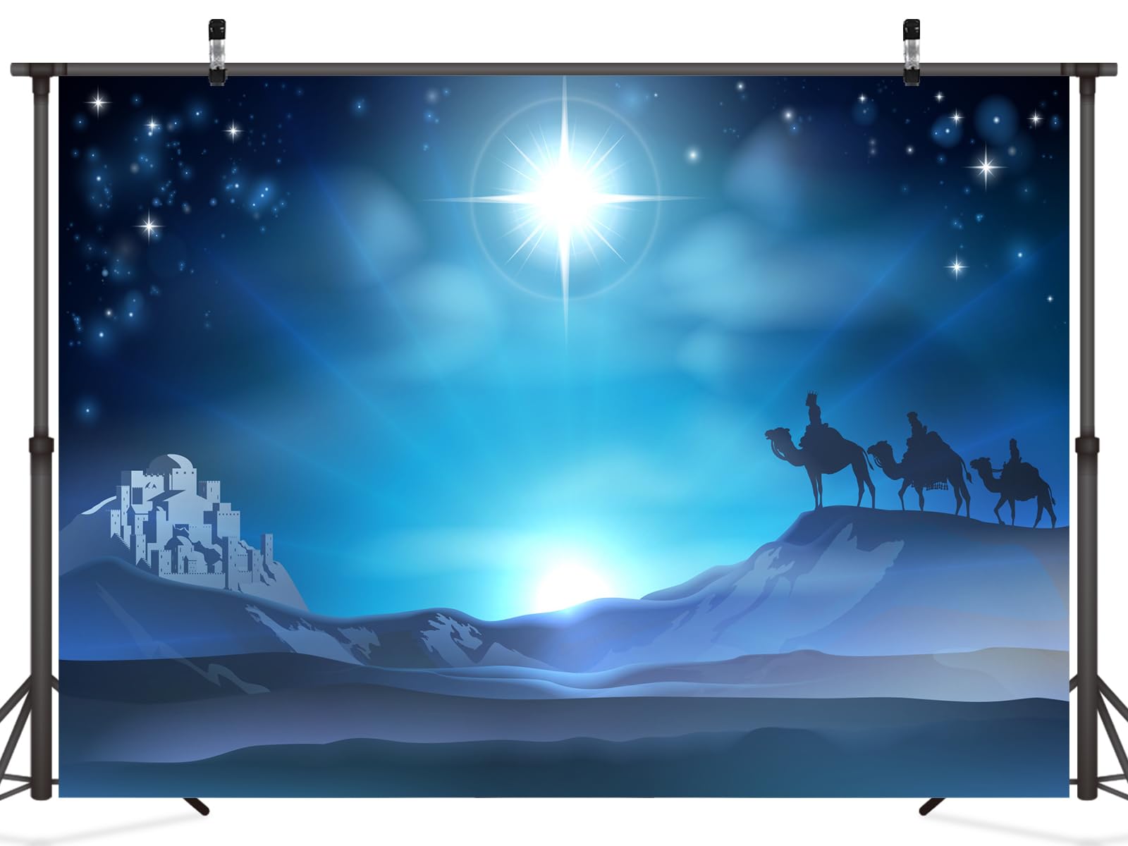 AOFOTO Weihnachtskrippen-Hintergrund – 3x2,1 M, Vinyl, Für Fotografie & Dekoration