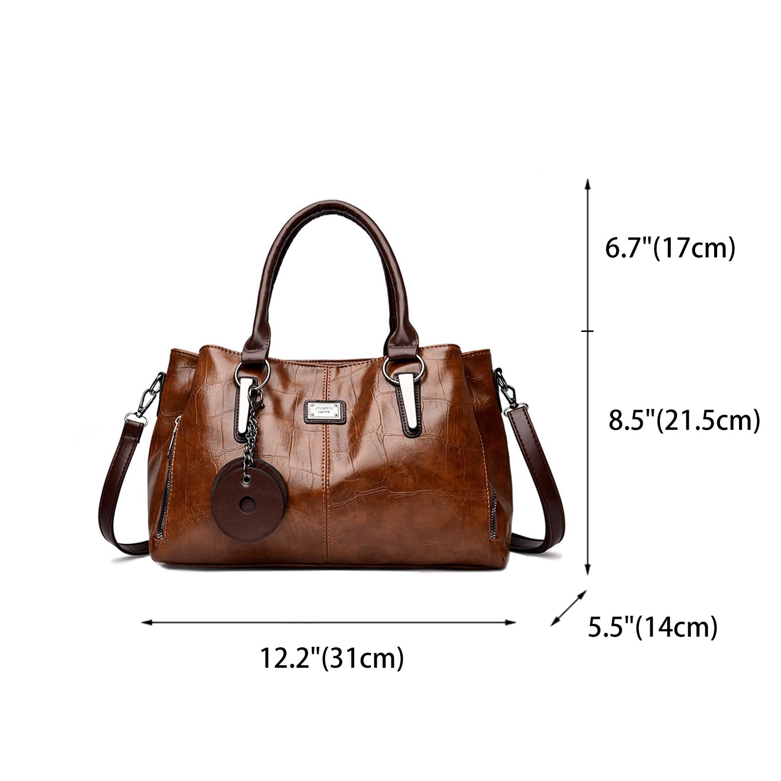 BUKESIYI Damen Tasche Umhängetasche Handtasche Frauen Klein Schultertasche Lack PU Leder Weekender DE77479