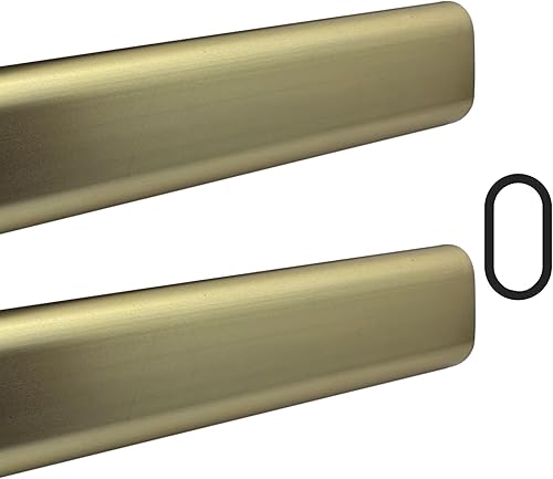 Miniatura 8 de Barra ovalada para armario de 36 pulgadas de largo, poste de ropa resistente para armario, latón satinado, 1 paquete