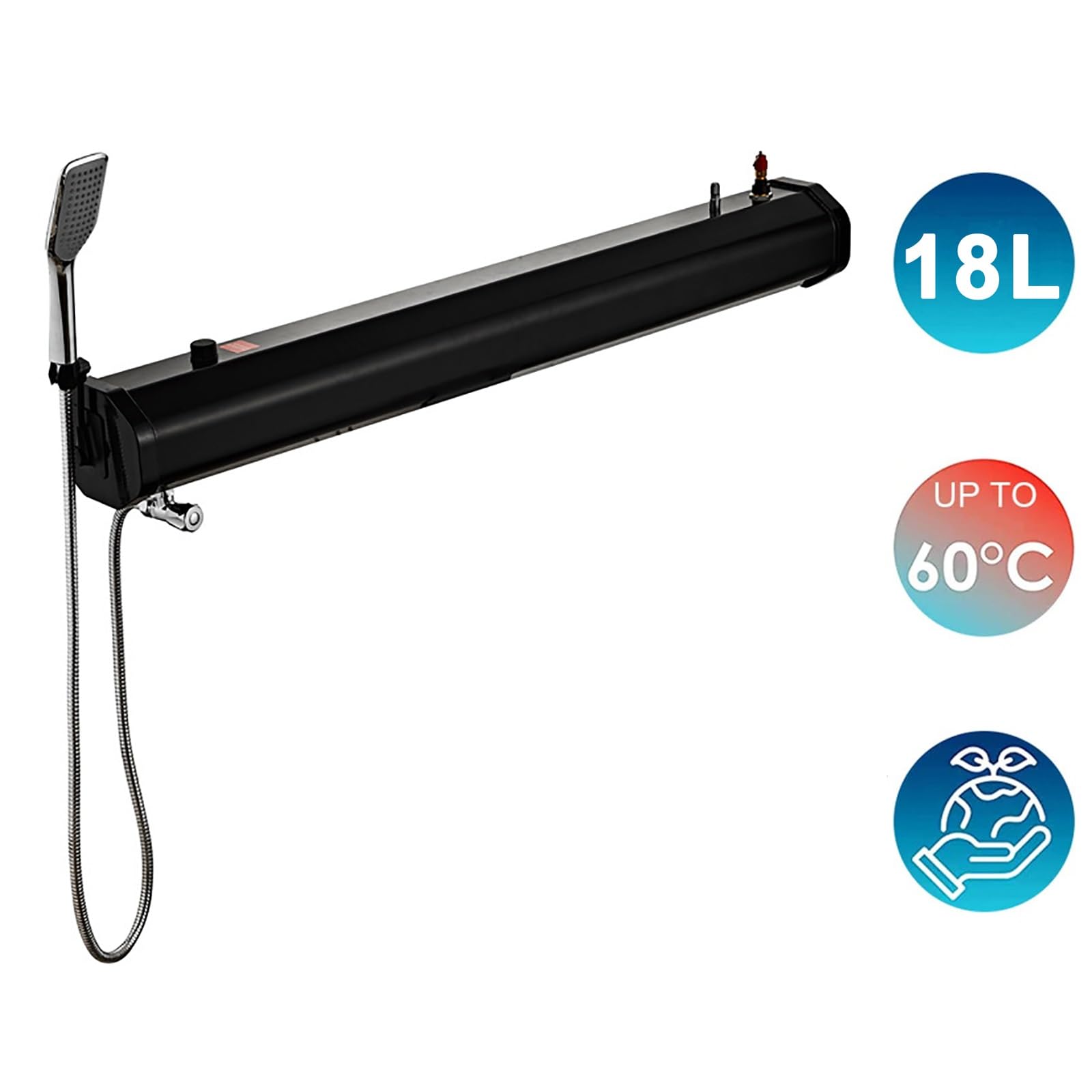 Douche solaire portable de camping, réservoir d'eau sous pression avec tête de pulvérisation, idéale pour les activités de plein air, SUV, camping-cars et camions