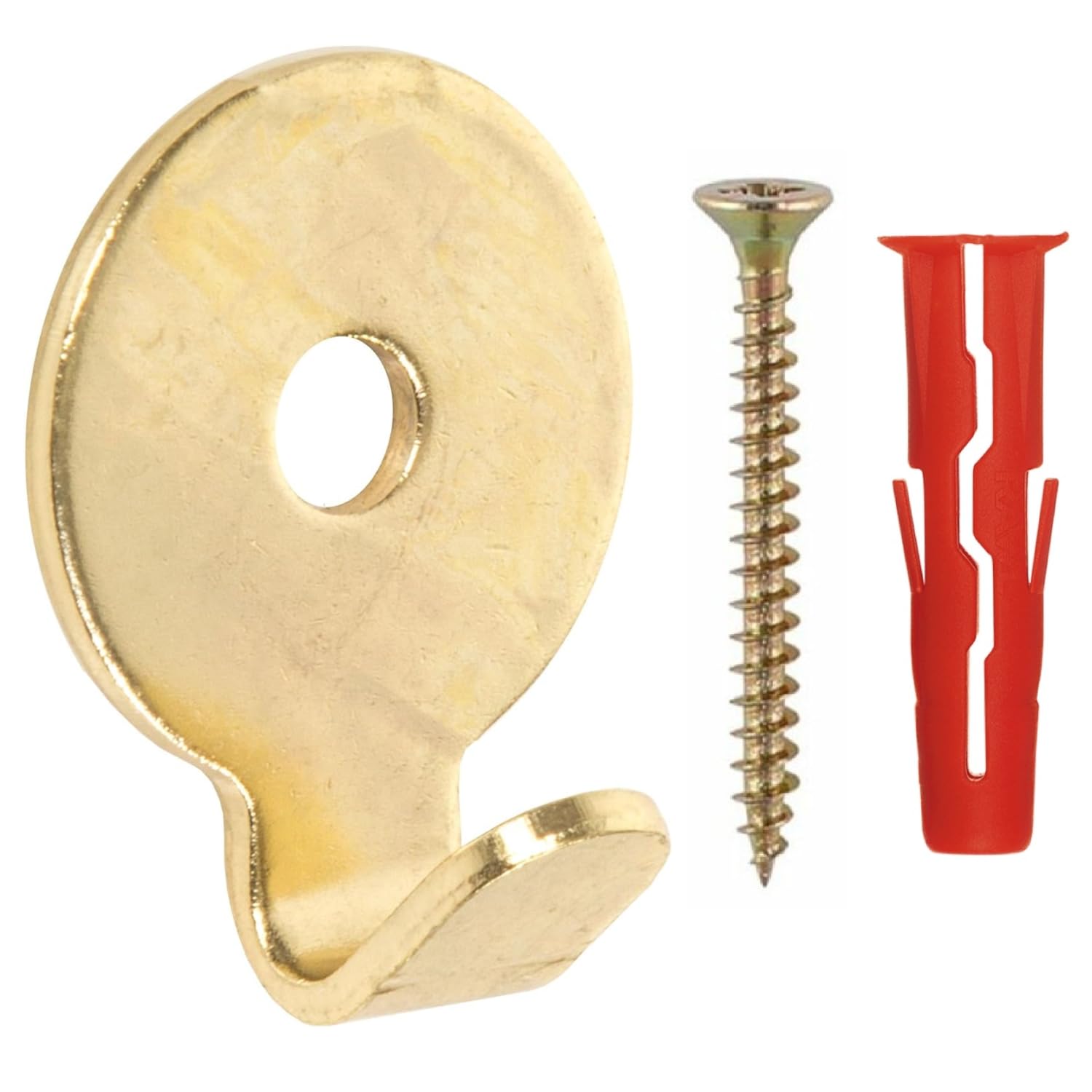 Taskar Brass Heavy Duty Picture Hooks & Fixings Pack Of 3