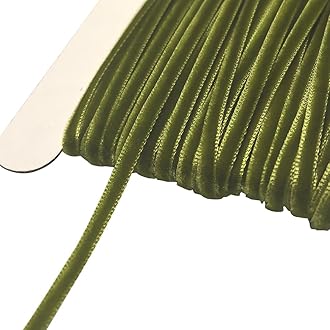 Chenkou Craft 25 Yards 1/8" Velvet Ribbon Lots Bulk (Olive, 1/8"(3mm))
