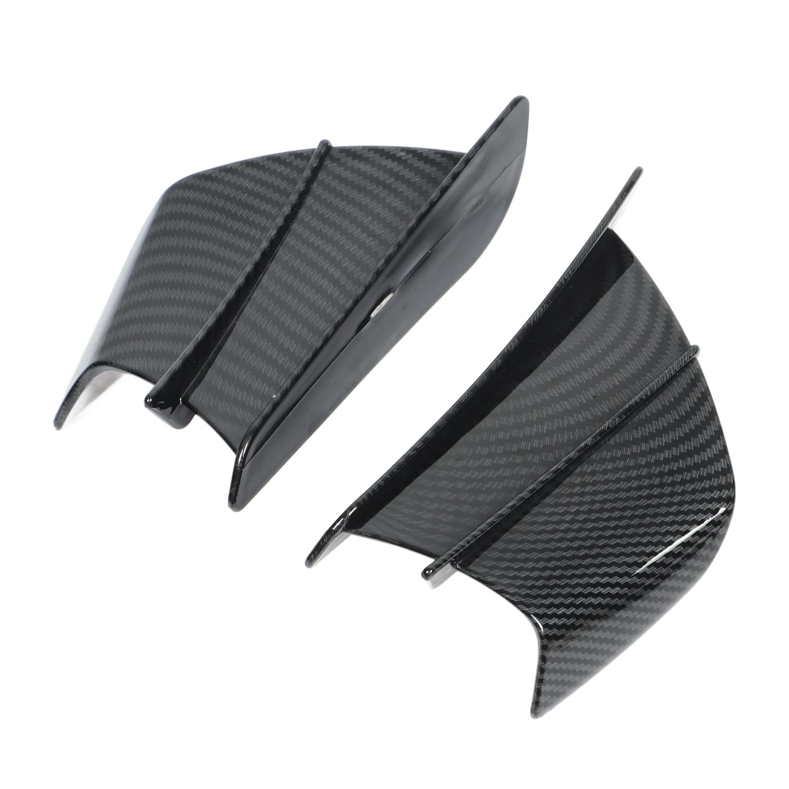 Tbest Aileron Moto,Aileron Adhesif,Aile De Vent De Moto,1 Paire De Carénages Latéraux De Style Fibre De Carbone D'Aile Aéromique De Moto Winglets Universal Fit