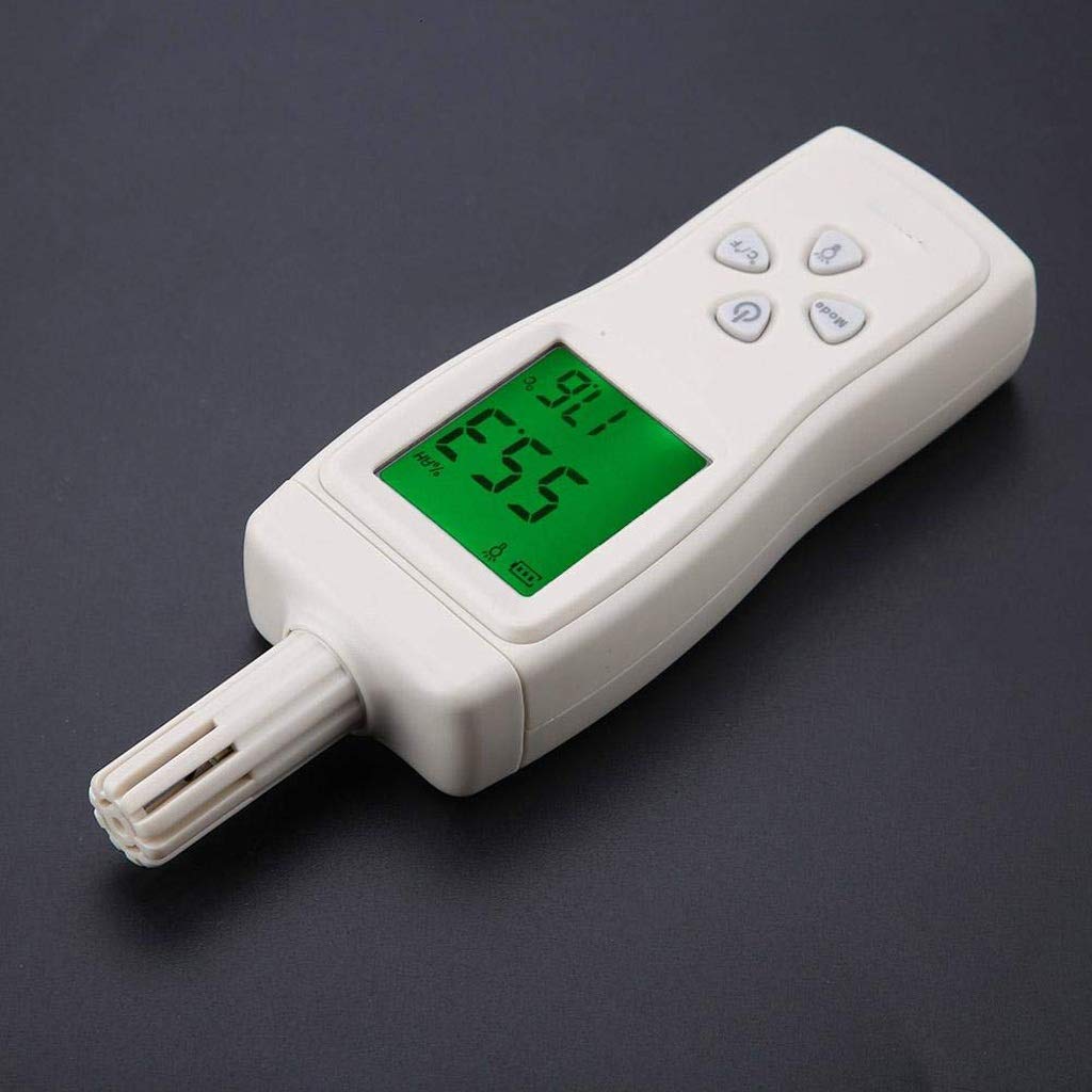 Misuratore di temperatura e umidità, termometro, igrometro, punto di rugiada e temperatura del bulbo umido, batteria inclusa