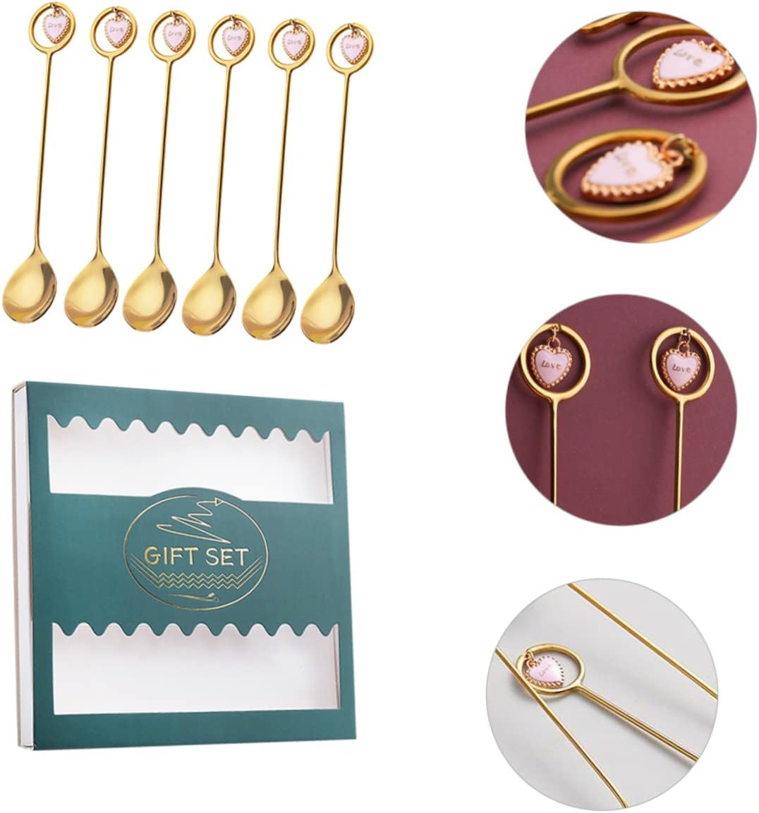 Zerodeko 3sets 6-Piece Stainless Steel Spoon Set Ice Cream Spoons Boxed Packaging Versatile for Coffee Tea Desserts Polished Surface for Elegant Serving 6pcs*3