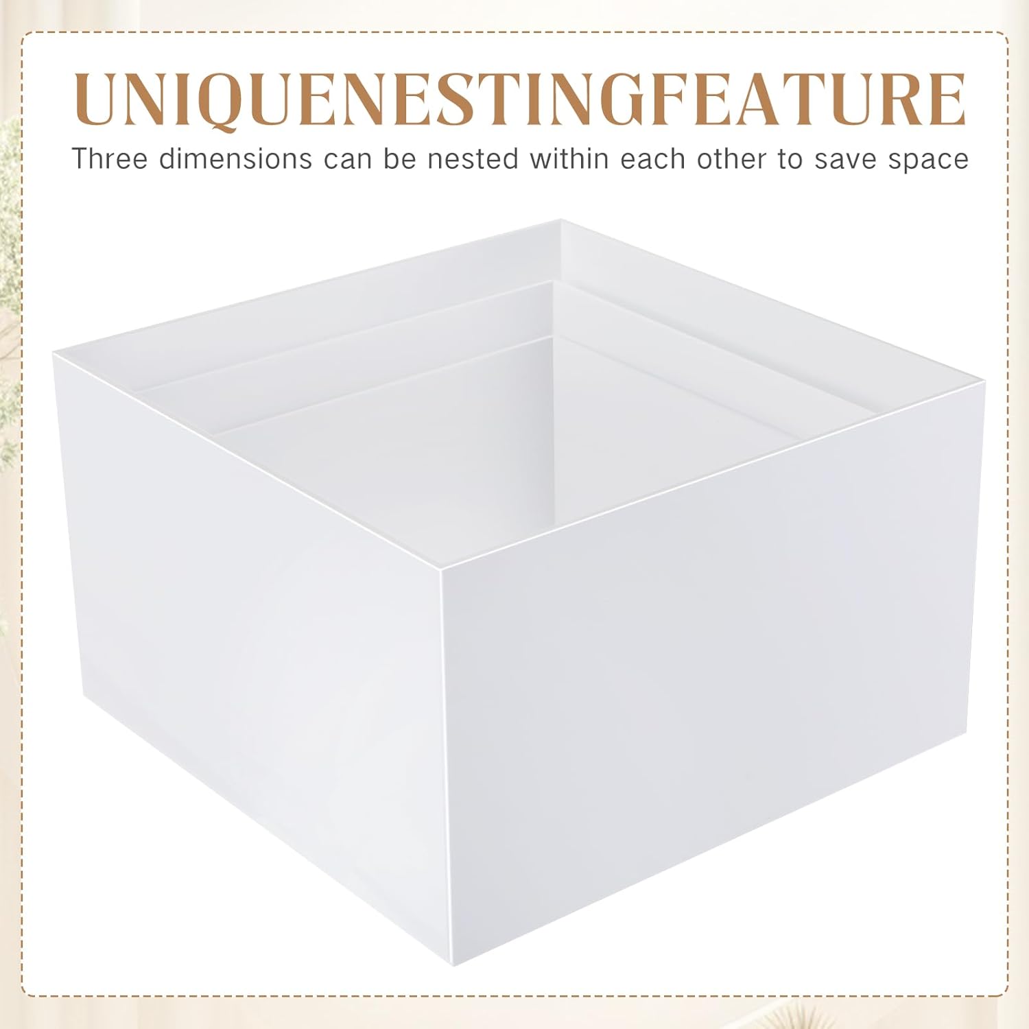 Suzile 9 Pcs Acrylic Buffet Risers Display Box Cube 5 Side Food Riser Table Stand for Display with Hollow Bottom for Party,3 Sizes,8,9,10inch