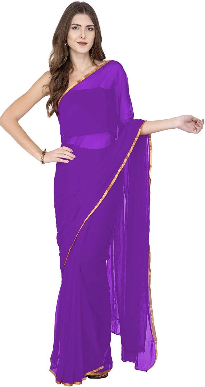 Women's Baluchari Georgette Saree With Blouse Piece (All Mix_IkonikbeZ)