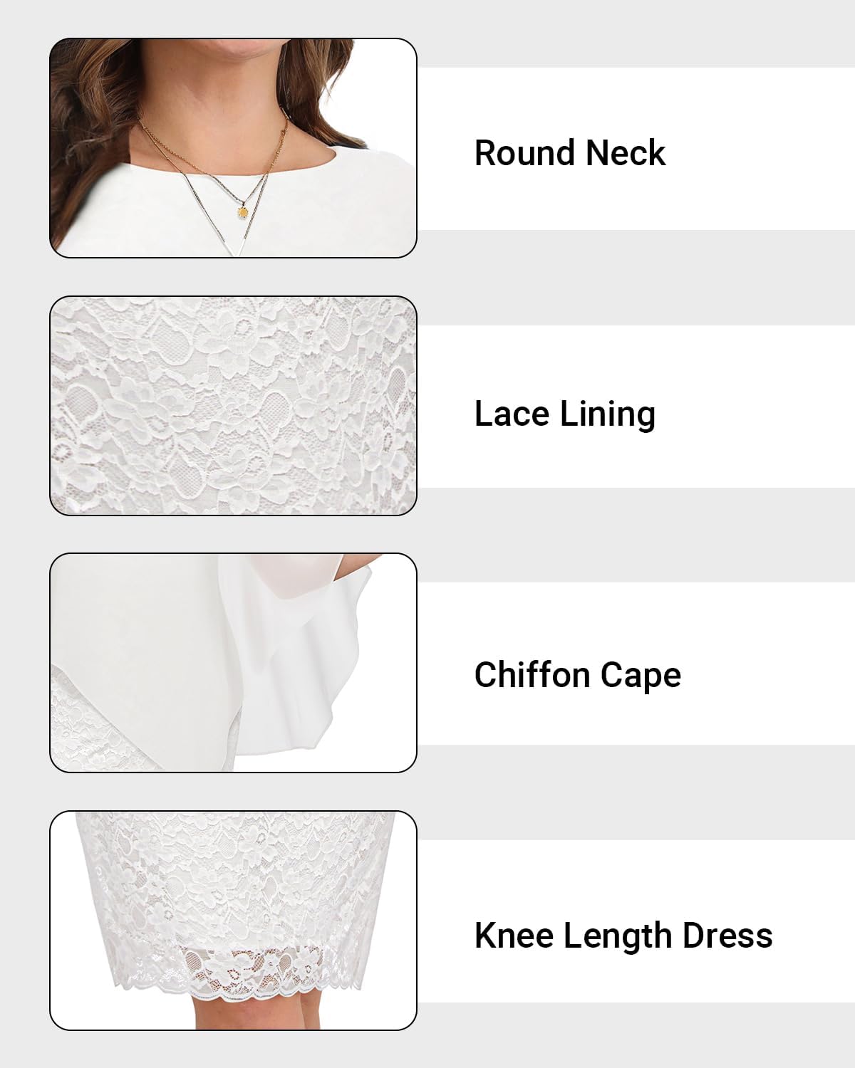 Plus Size Dresses Wedding Guest - Mother Bride Semi Formal Lace Cape with Chiffon Overlay Dresses - Image 6