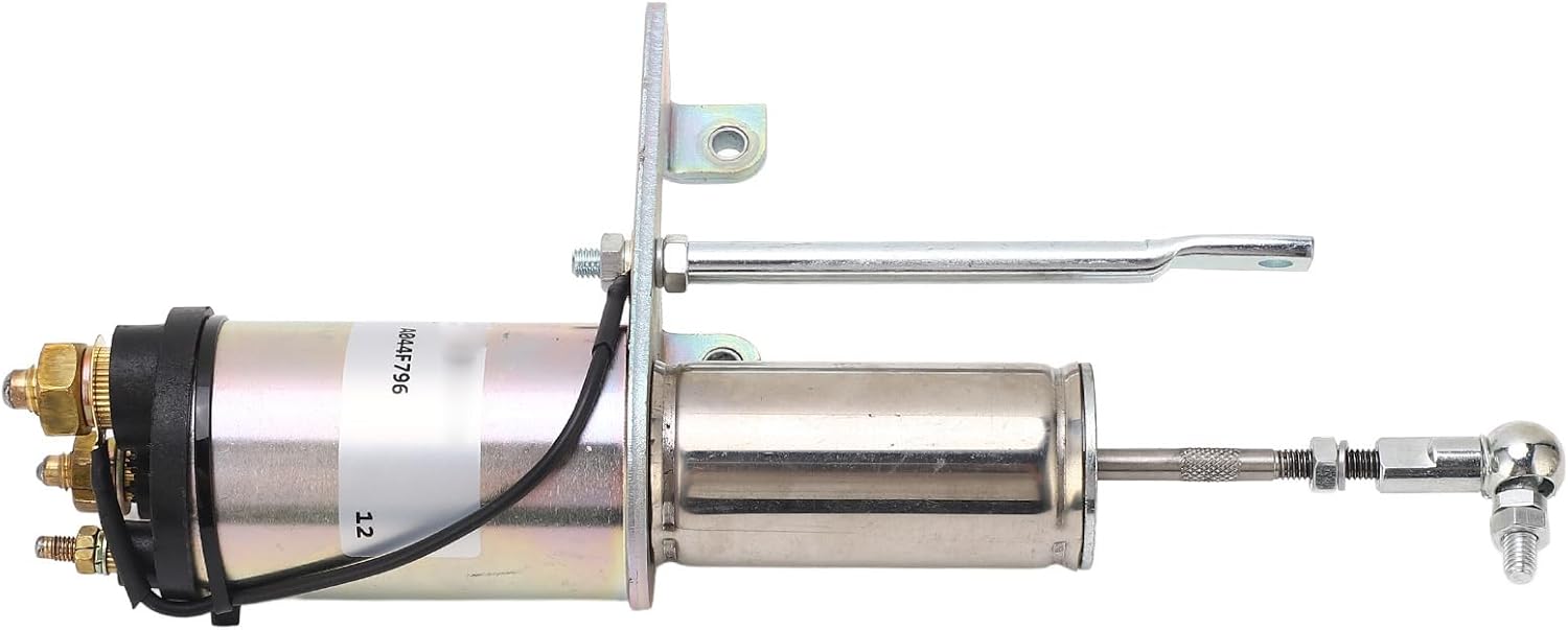 12V Fuel Shut Off Solenoid Valve A044F796, Fuel Stop Solenoid Replacement for Excavator, Metal Flameout Switch Solenoid with Compact Design