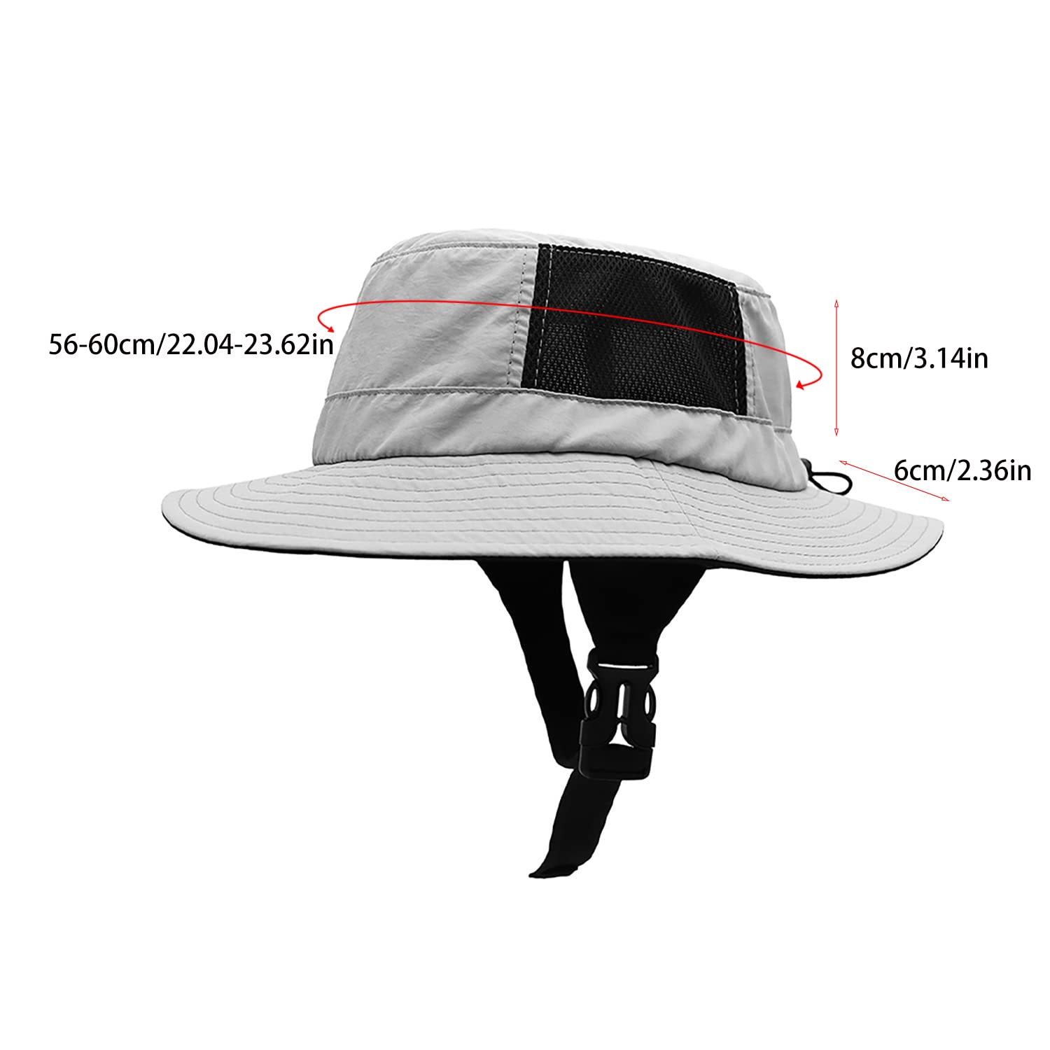 WANYIG Cappello da Sole Anti UV Uomo Donna Estivo One-in-all Stoccaggio Impermeabile Cappello da Pescatore per Pesca Asciugatura Rapida Grande 56-60CM con 6.5cm Tesa