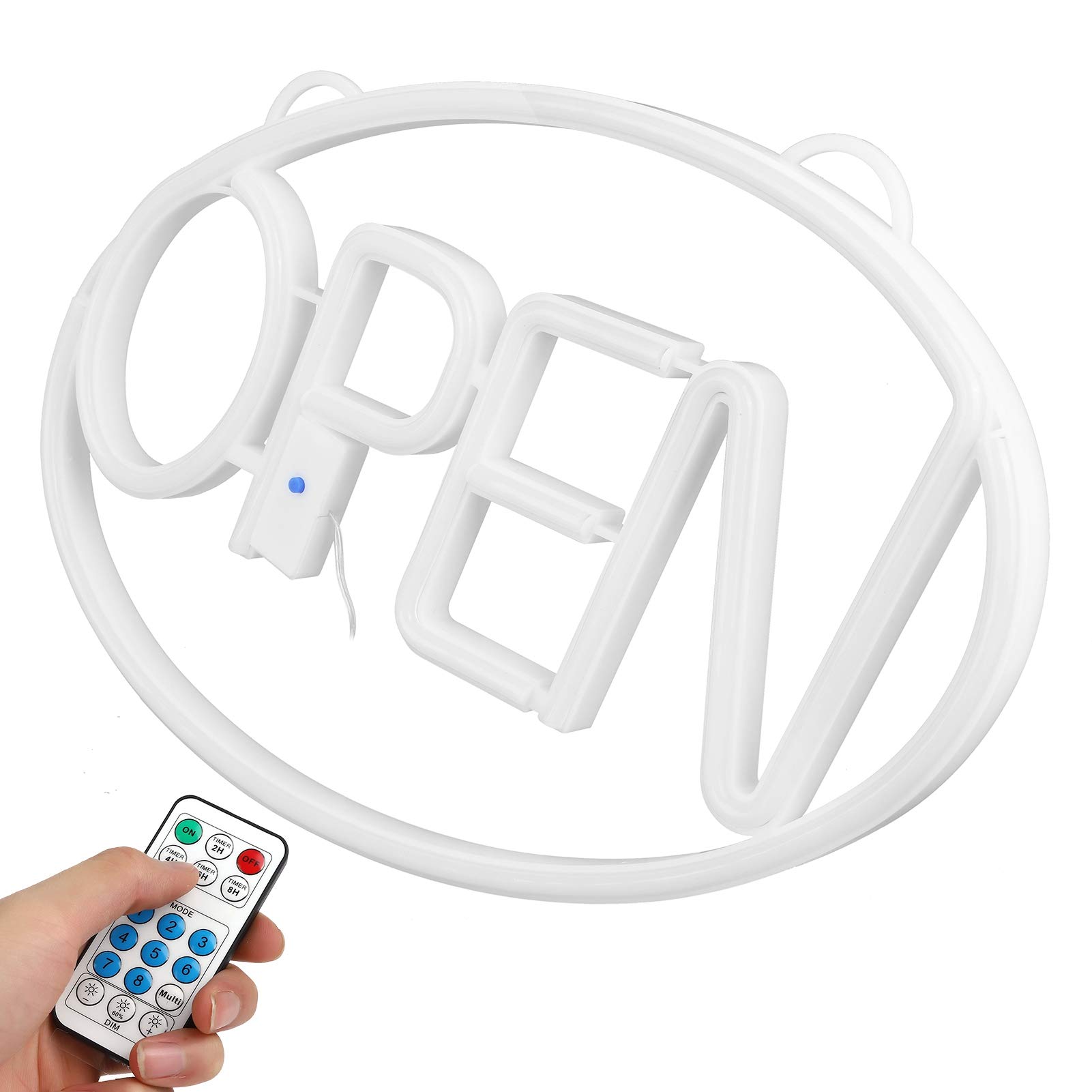 Letrero de neón abierto para empresas, 12 modos de luz USB, batería, letreros colgantes iluminados, pantallas con control remoto para empresas, paredes, tiendas, hoteles, decoración de bares