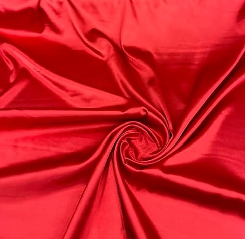 Light Red Premium Bridal Satin Fabric by The Yard – 60” Wide Heavyweight Luxurious Thick Satin for Wedding Gowns, Dresses, Costumes, Drapery, Event Décor, Crafts & Apparel Sewing (5 Yard)