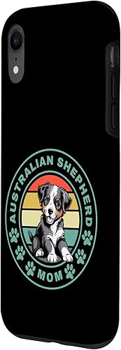 Miniatura 2 de Retro Sunset Australian Shepherd Puppy Aussie Mom Dog Owner Case for iPhone XR