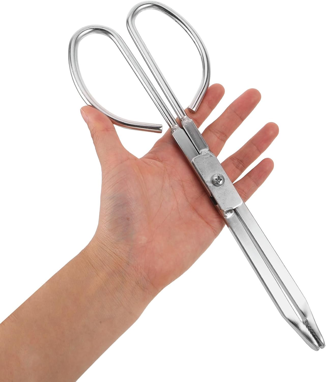 Firewood Fireplace Tongs 28cm Stainless Steel Log Grabber for Indoor Stove
