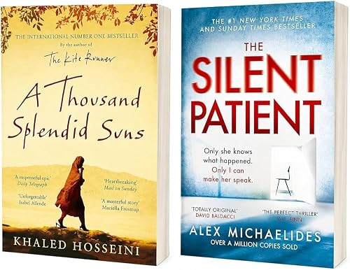 A Thousand Splendid Suns & The Silent Patient Combo | Emotional Fiction and Psychological Thriller Paperback Book Set | Bestselling English Novel Collection..