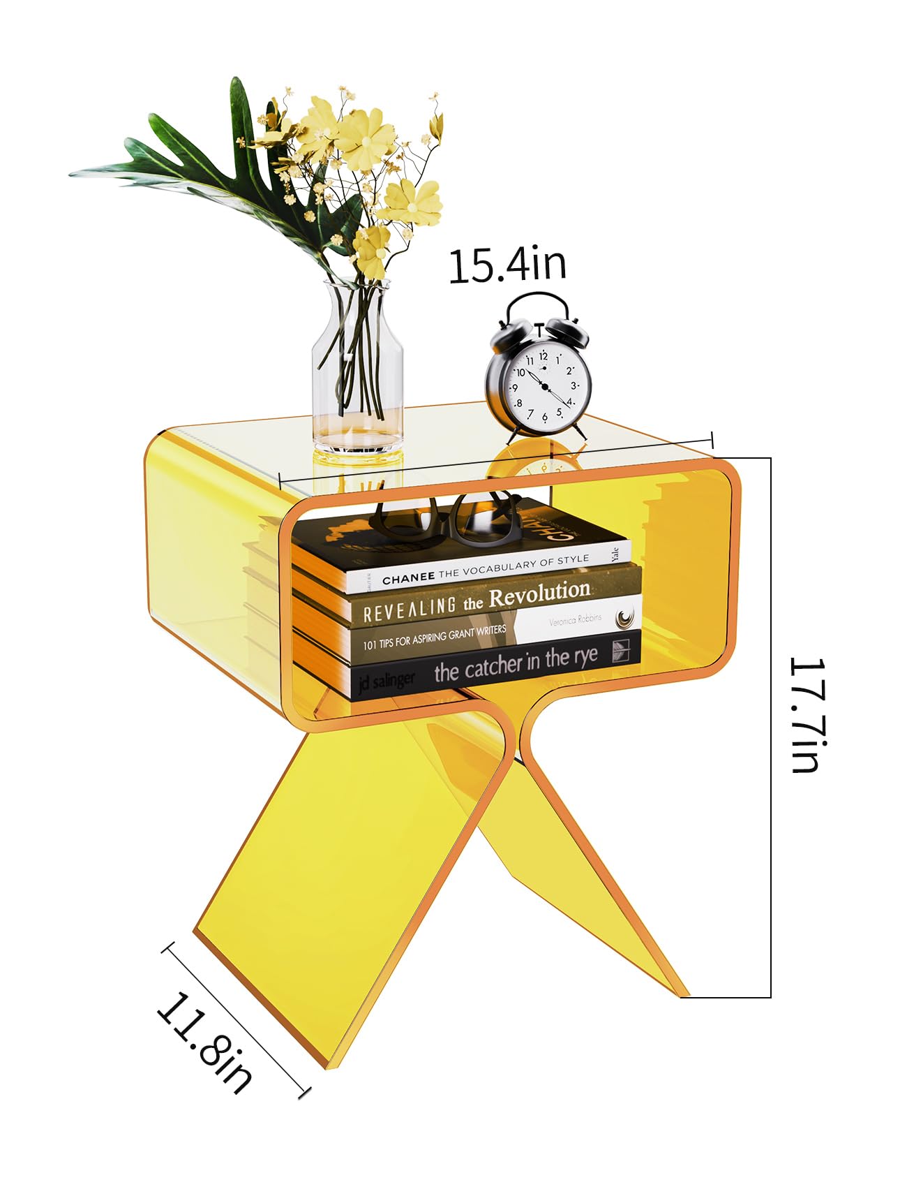 solaround Tavolino da Salotto in Acrilico, Tavolino da comodino, Tavolino per Soggiorno (Giallo)