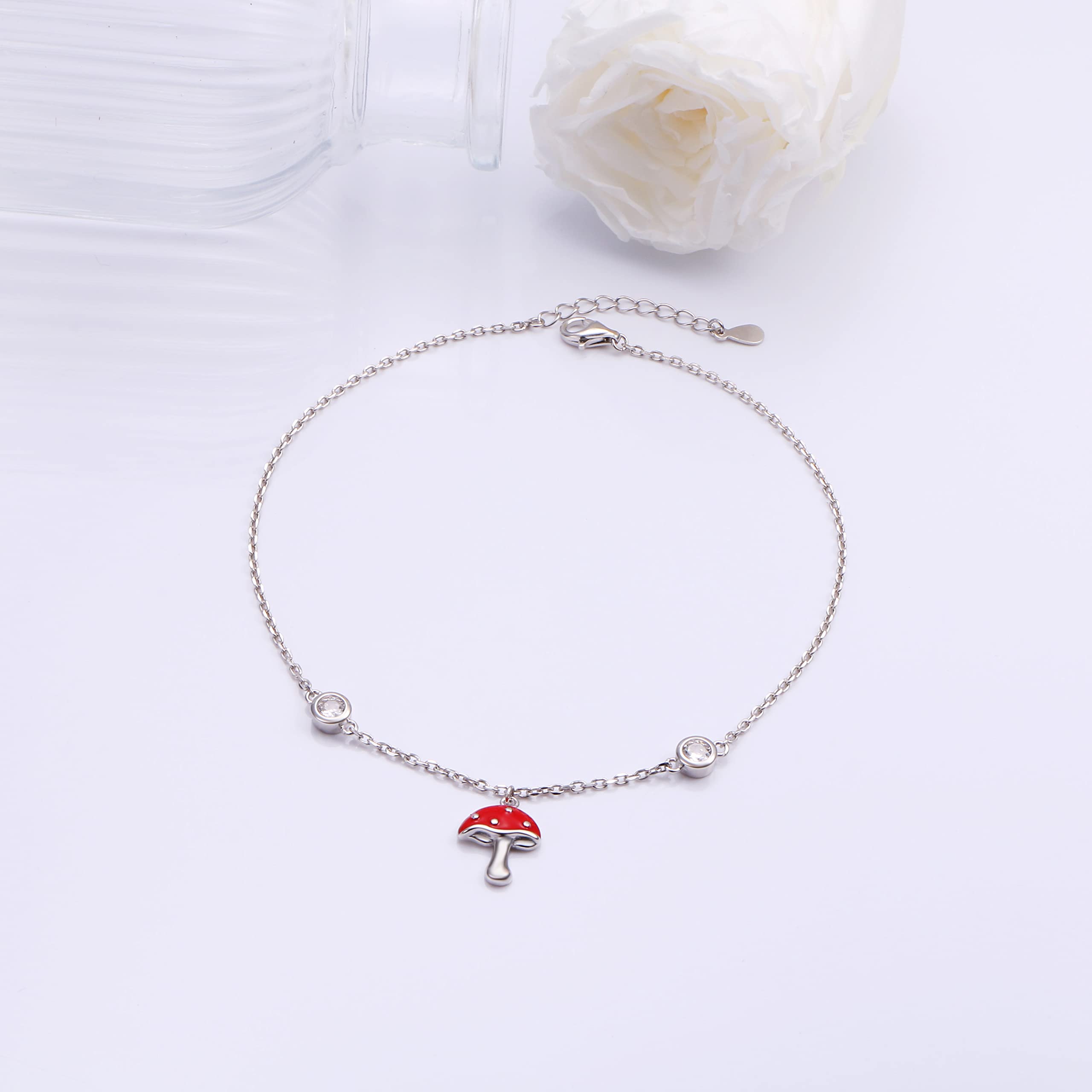 Tobilleras para mujer de plata de ley S925 ajustable, pulsera de tobillo para pie de playa, regalo de joyería, 100%, Circonita cúbica 3