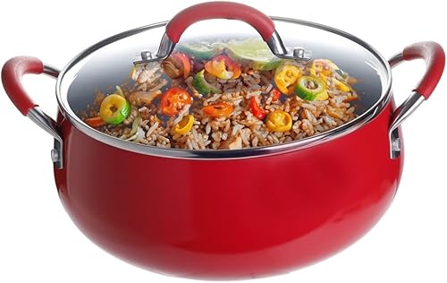 Miniatura 10 de Uniware Caldero de aluminio de calibre pesado con tapa de aluminio, plateado (4.6 QT)