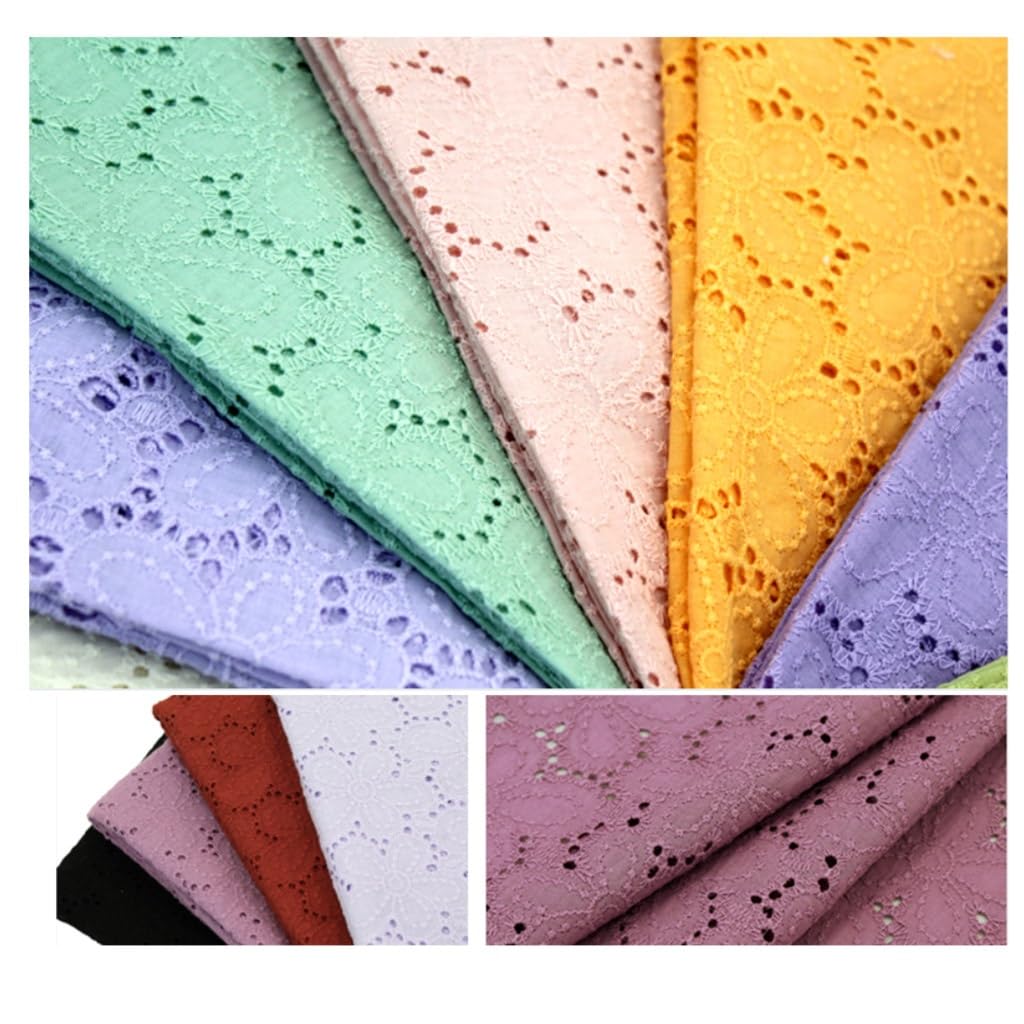 BU 1 Yardas De Tela Hueca De Algodón Puro, Color Sólido, Mantel De Tela De Impresión De Cortina De Sofá De Costura DIY(#4)