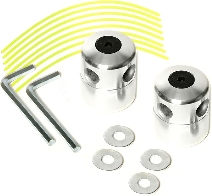 Samos® Cabezal Desbrozadora Universal Profesional 2 en 1 con Cadenas Metálicas – Accesorio de Repuesto Compatible con Desbrozadoras Kawasaki Stihl Husqvarna – Recambio Duradero Cortar Hierba y Maleza