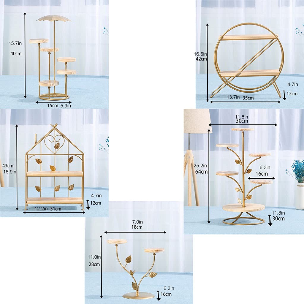 Liudan Bandejas para Tartas Elegante Bandeja de Madera Snack Rack Pan Rack Sólido Madera Multi-Capa Pastel de Pastel de Pantalla Pantalla Decoraciones de Boda Soporte para Tartas (Size : A)