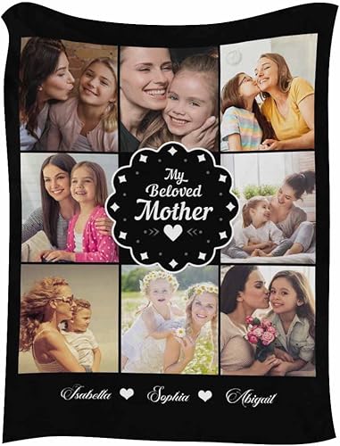 Miniatura 7 de Manta personalizada para regalo con tus propias fotos, manta de imagen personalizada para mamá con cada momento conmemorativo, diseño de girasol,