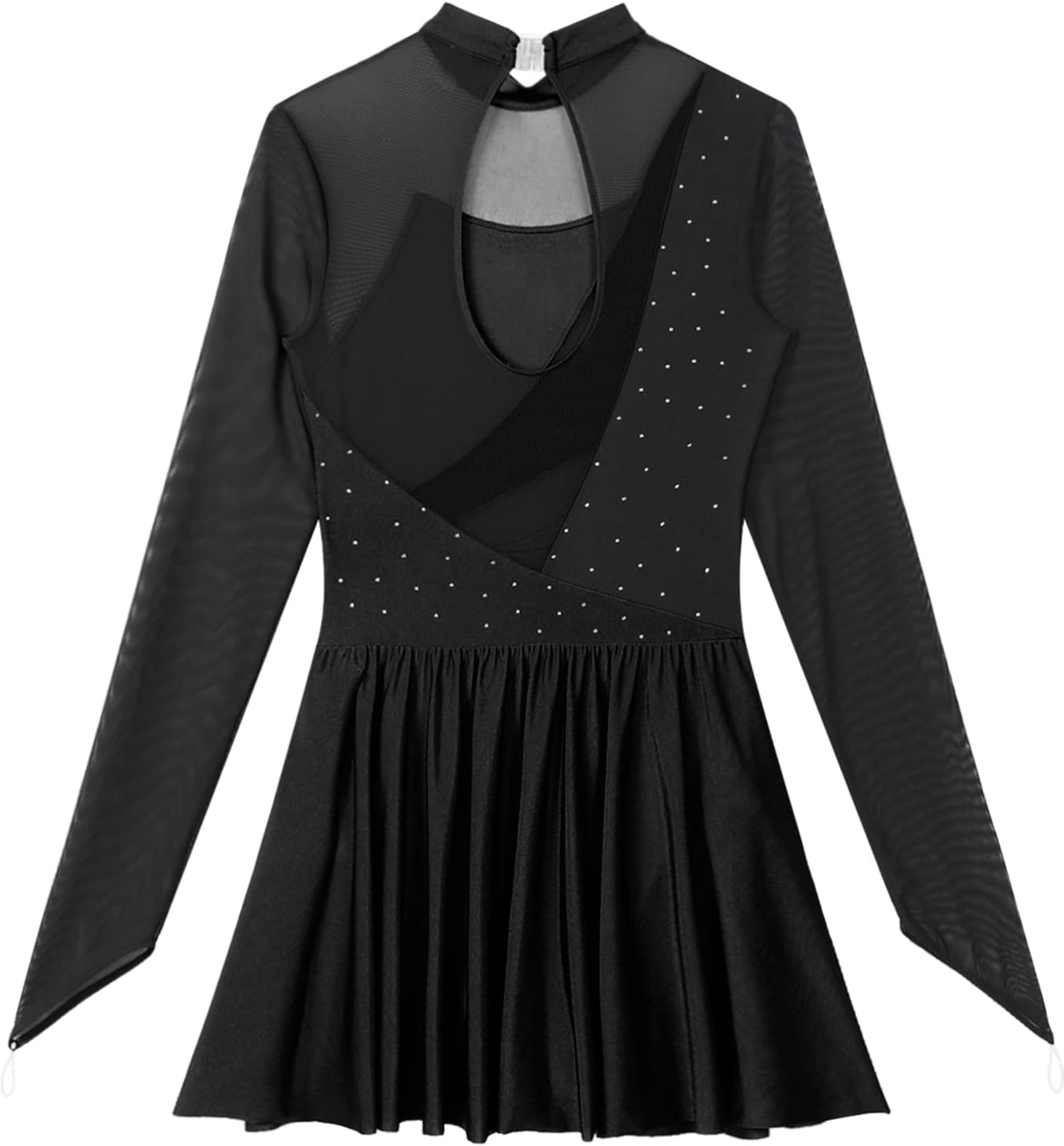 Women's Rhinestone Figure Ice Skating Dress Costume for Roller Skating Gymnastic Competition