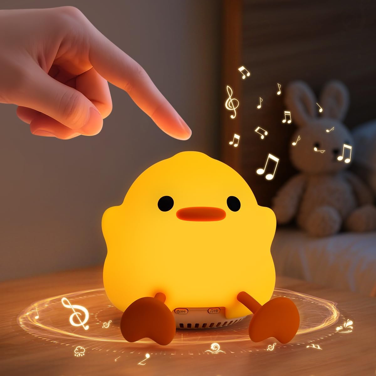 Baby Sound Machine, 20 Soothing Sounds White Nosie for Sleeping, Rechargeable Duck Night Light with Speaker, 4 Brightness Levels Tap Control, Nursey Lamp for Baby, Kids Bed Room,Gift for Grils Boys Baby Sound Machine, 20 Soothing Sounds White Nosie for Sleeping, Rechargeable Duck Night Light with Speaker, 4 Brightness Levels Tap Control, Nursey Lamp for Baby, Kids Bed Room,Gift for Grils Boys