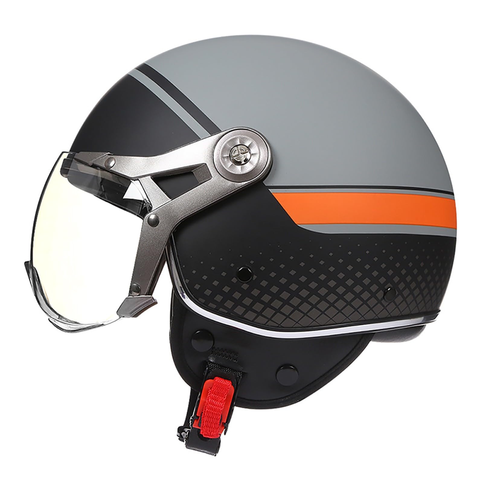 Kask motocyklowy otwarty dla dorosłych (mężczyzn i kobiet), kask motocyklowy z wizjerem, homologacja ECE 2205, kask na skuter, cruiser i motorower do dojazdów do pracy w mieście.
