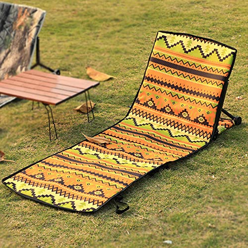 Folding Lightweight Beach Chair For Adults, Comfortable & Portable Beach Lounger Ideal Tanning Mat For Sunbathing Compact Travel Lounge Chair, Easy To Fold And Carry (Yellow) #TOP1