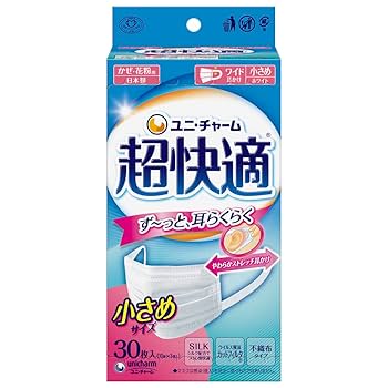 ユニ・チャーム　超快適マスク　ホワイト　小さめサイズ30枚入×12箱 超快適マスク プリーツタイプ 小さめ｜ユニ・チャーム