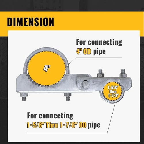 Miniatura 2 de VIVIDA Bisagra de puerta de eslabones de cadena, bisagra de 180 grados para valla de alambre, resistente, ajuste de poste de 4 pulgadas de diámetro