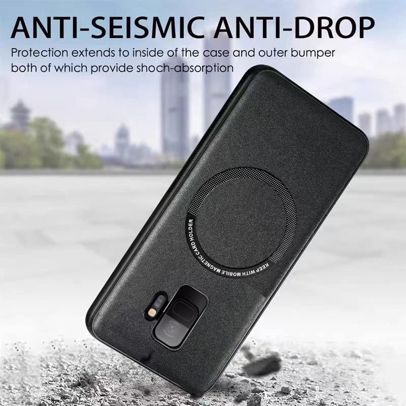 Miniatura 6 de Funda para Samsung Galaxy S9 compatible con Magsafe Anillo de metal, Funda híbrida de TPU de cuero premium - Elegante funda protectora completa