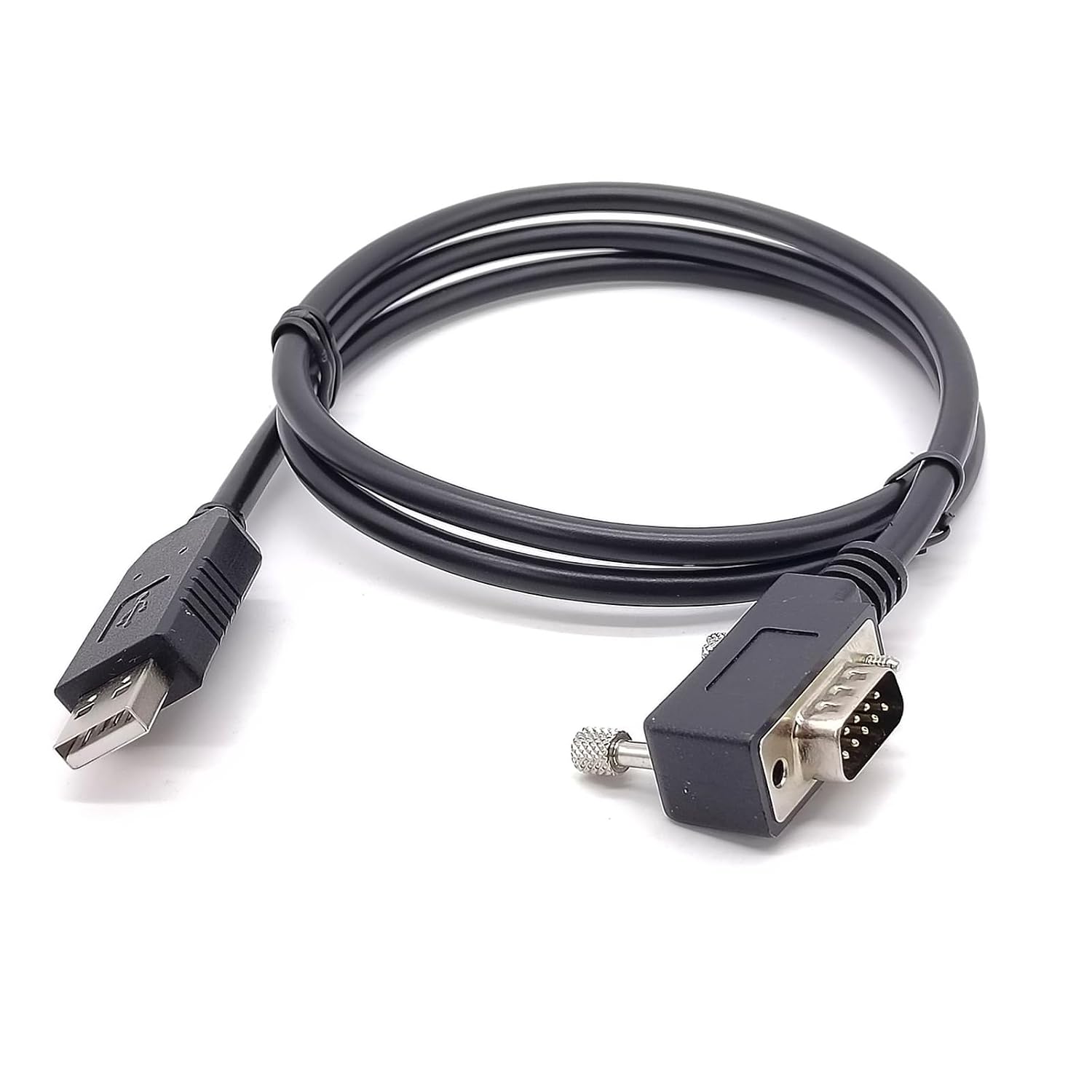 USB2.0 Male to DB9 Male Right Angle Connector Left Port RS232 Serial Cable 1Meter