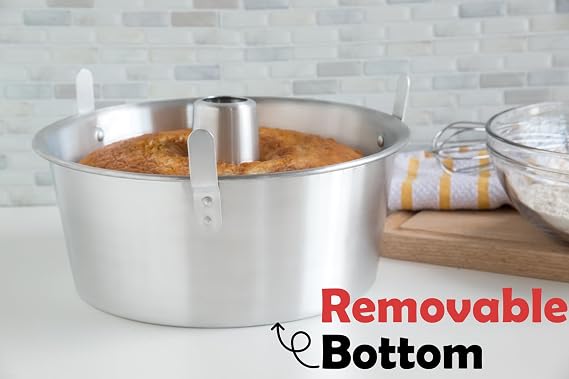 Fox Run Angel Food Cake Pan, Removable Bottom, Aluminum 9.75 Tube Cake Pan