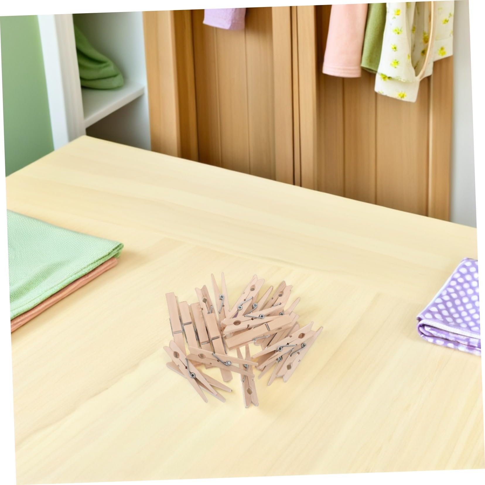 150 Piezas Pinzas de Madera Multiusos para Ropa Clips Antideslizantes para Secado Sujetadores para Calcetines y Prendas Pequeñas Resistentes al Viento Compactos y Portátiles