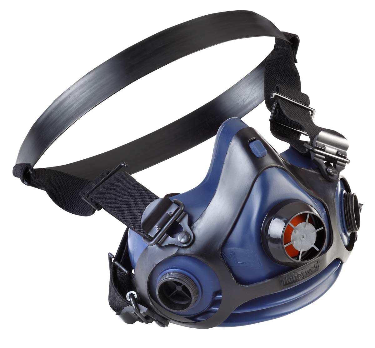 Honeywell RU88001S Triple Flange Half Mask Respirator w/o Filter, Small, Black/Blue (Pack of 12)