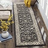 SAFAVIEH Lyndhurst Collection Runner Rug - 2'3' x 12', Anthracite & Cream, Traditional Oriental Design, Non-Shedding & Easy Care, Ideal for High Traffic Areas in Living Room, Bedroom (LNH340D)