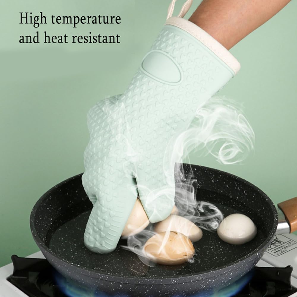 1 paire de gants de barbecue en silicone résistant à la chaleur Gants de cuisine à micro-ondes Gants de four à micro-ondes 300 degrés ignifuges et antidérapants Gants de barbecue Macaron, 27,5 x 20,5