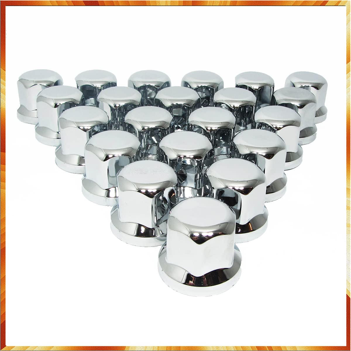 Tapacubos para tuercas de rueda (100 x 33 mm, cromo, plástico, SW33, corto), para remolques de camiones