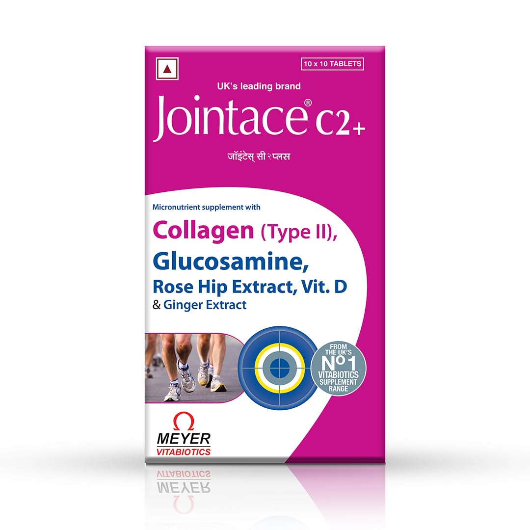 Jointace C2 Plus Tablets - Joint Support With Collagen 2,Glucosamine,Vitamin D,Rosehip Extract - Strengthens,Reduces Pain...